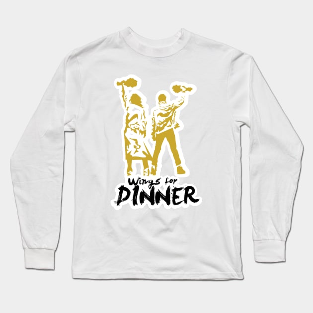 Wings for dinner!! Long Sleeve T-Shirt by JustinEats